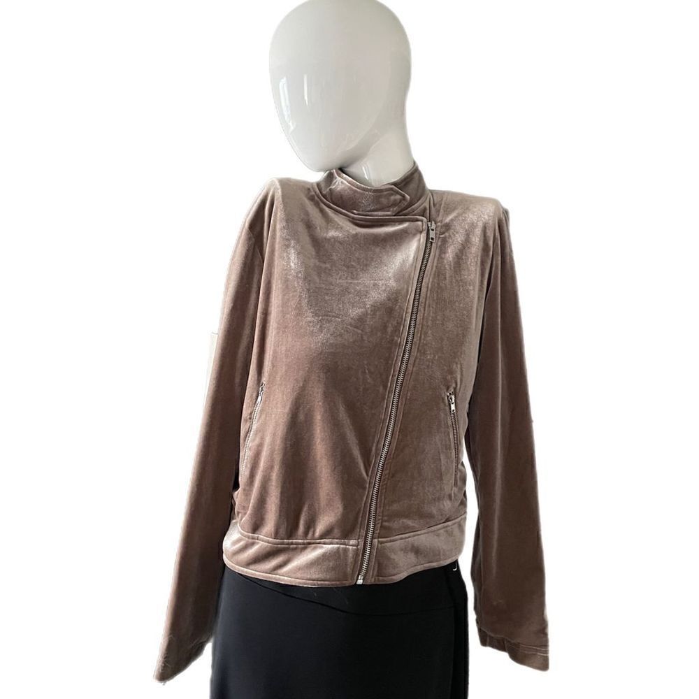 Mustard Seed Bronze Velvet Bomber Jacket